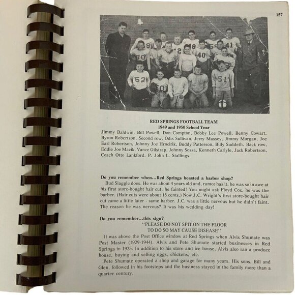 Red Springs Country Cooking Cookbook 1987 Spiral Bound Texas Recipes - Picture 15 of 15